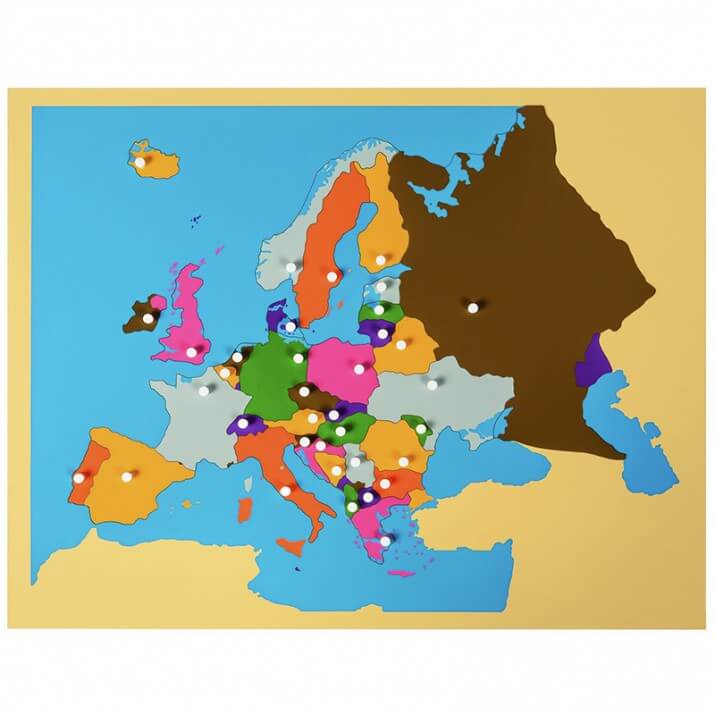 Mapa de Europa con nombres - Montessori